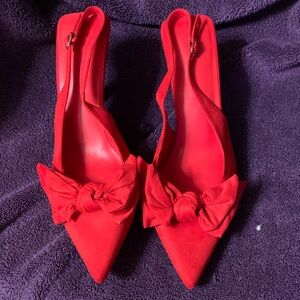 Elegant Red Women's Slingback Heels Sz 11